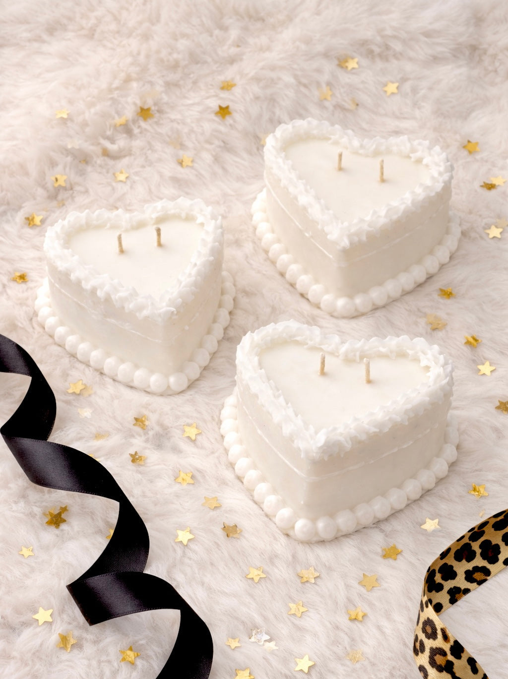 Handmade Love Heart Shaped Retro Birthday Cake Decorative Candle